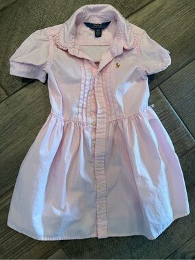 Toddler Ralph Lauren Pink Polo Button-Front Dress